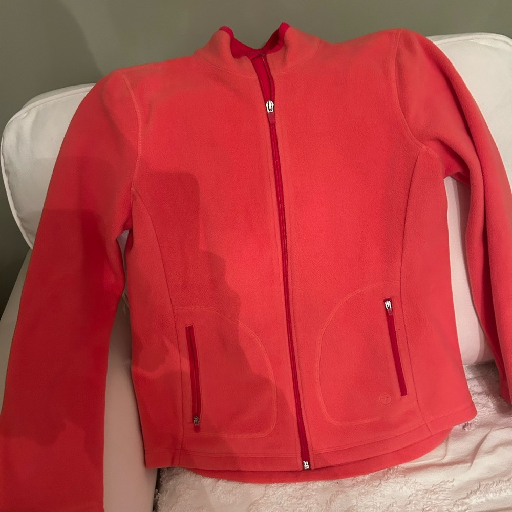 Talbots fleece jacket size medium coral color